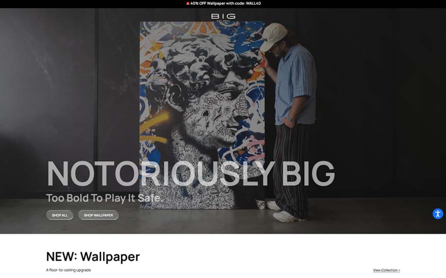 Big Wall Décor website screenshot