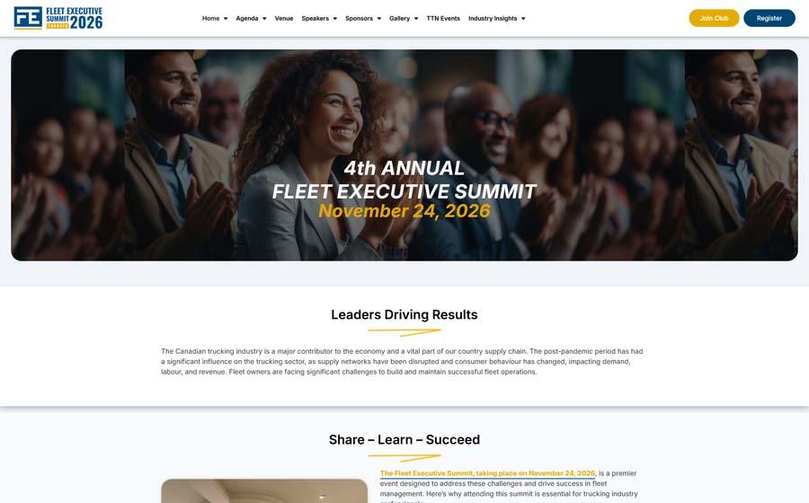 Fleet Executive Summit website screenshot