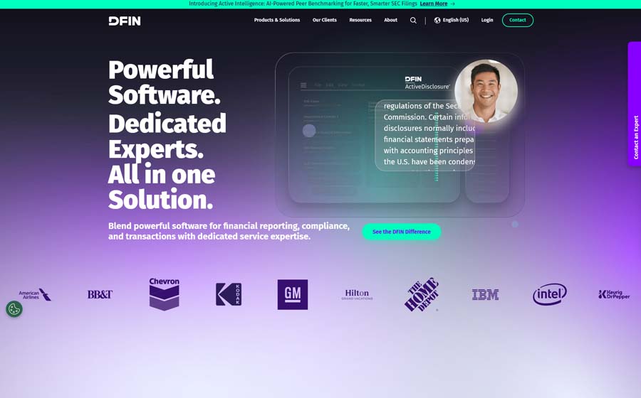DFIN Solutions website screenshot