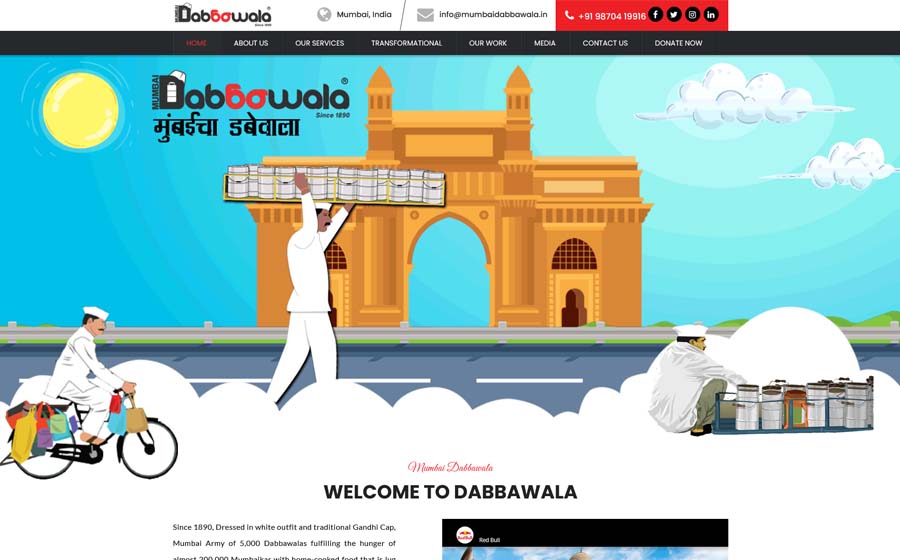 Mumbai Dabbawala website screenshot